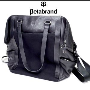 Betabrand Big Travel Tote Convertible Backpack - Black